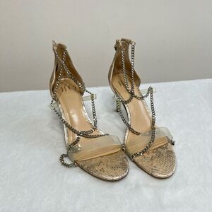 JLO Jennifer Lopez Debbye Sandal Chain Heels 8.5 Women